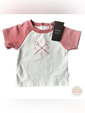 Miles the Label - Kids Short-Sleeve Raglan Tee in Dusty Rose and White
